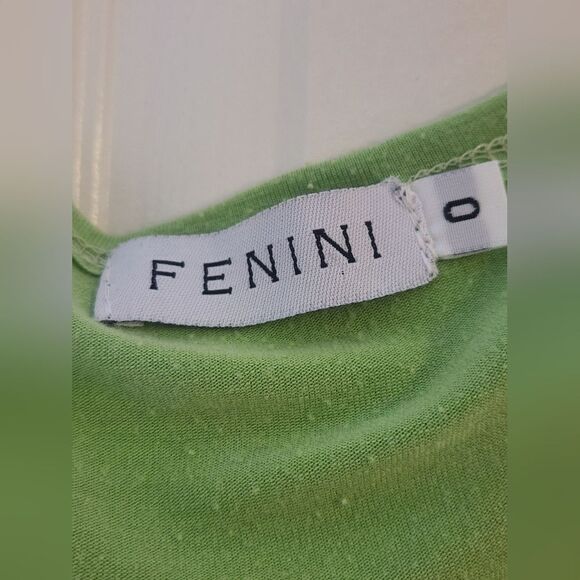 Fenini 0 Color Blocks Green Floral Print Slvless SILK Blend Women Top Blouse - Picture 4 of 9